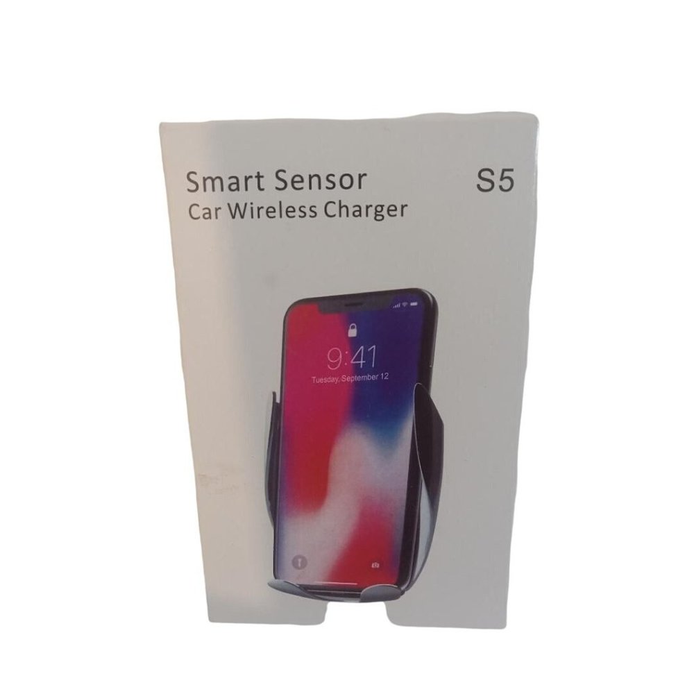 Smart Sensor Car Wireless Charger S5 Retractable Silver Black 5 L x 2.5 W
